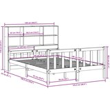 vidaXL Krevet s regalom za knjige bez madraca 120x190 cm od borovine | shoptok.hr