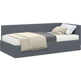  Kutni okvir kreveta s madracem Tamno siva 90 x 200 cm Baršun | shoptok.hr