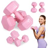  Set &amp;scaron;estougaonih bučica 2x4 kg, utezi za vježbanje, fitness opterećenje, roze, moderan dom Slike