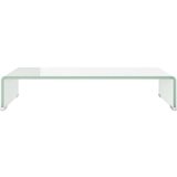 vidaXL Stojalo za TV / ekran stekleno belo 60x25x11 cm | Shoptok.si