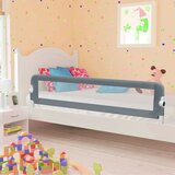 vidaXL Sigurnosna ogradica za dječji krevet siva 180 x 42 cm poliester | shoptok.hr