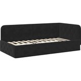  Kutni okvir kreveta Crna 90 x 200 cm Baršun | shoptok.hr
