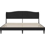  Krevetna konstrukcija s uzglavljem Crna 200 x 200 cm Baršun | shoptok.hr