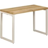 In blagovaonski stol 115 x 55 x 76 cm masivno drvo manga i čelik | shoptok.hr