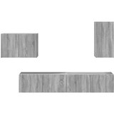 4 Set omare za televizijo na steni 4 pcs Siva Sonoma, (5000132179) | Shoptok.si