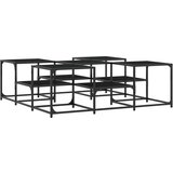 Maison Chic Klubska mizica - kavna mizica - Nizka mizica črna 121x121x40 inženirski les, (21755335) | Shoptok.si
