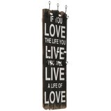 vidaXL Stenski obešalnik s 6 kljukicami 120x40 cm LOVE LIVE Cene
