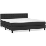  Box spring postelja z vzmetnico črn 180x200 cm umetno usnje, (20846749) Cene