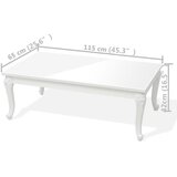  Stolić za kavu 115 x 65 x 42 cm visoko sjajni bijeli | shoptok.hr