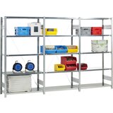 eurokraft pro Skladiščni sestavljiv regal, pocinkan, lahka izvedba, višina regala 2000 mm, osnovni regal, širina x globina 1000 x 300 mm | Shoptok.si