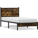 vidaXL Posteljni okvir z vzglavjem dimljen hrast 80x200 cm | Shoptok.si