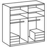 MID.YOU omara s klasičnimi vrati, bela, barve hrasta | Shoptok.si