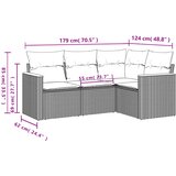  Vrtni set od 4 dijela s jastucima, sivi poliratan | shoptok.hr