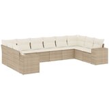  The Living Store Vrtna sedežna garnitura 10-delna z blazinami bež poli ratan - Vrtna Sedežna Garniture, (21451777) | Shoptok.si