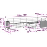  Set vanjskih sofa 7 kom. Prirodna Poliester | shoptok.hr