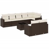  9-dijelni set vrtnih sofa s jastucima poliratan smeđi | shoptok.hr