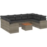 Maison Chic Seti vrtnega pohištva - Vrtna garnitura - Vrtni pohištvo set 10-delna z blazinami siv poli ratan, (21817215) | Shoptok.si