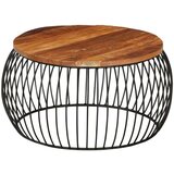 vidaXL Klubska mizica Ø 68 cm trden predelan les | Shoptok.si