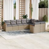 vidaXL 9-dijelni set vrtnih sofa s jastucima bež od poliratana | shoptok.hr