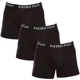 Pietro Filipi 3PACK Men's Boxer Shorts Black