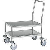 Kongamek ploski voziček iz nerjavnega jekla, 2 nakladalni površini, nosilnost 200 kg | Shoptok.si