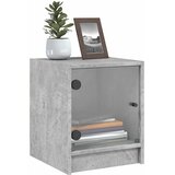  Noćni ormarići staklena vrata 2 kom boja betona 35x37x42 cm | shoptok.hr