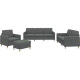  The Living Store Sedežna garnitura 4-delna z blazinami temno sivo blago - Sedežna Garnitura, (21447880) | Shoptok.si