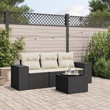  4-dijelni set vrtnih sofa od poliratana s jastucima crni | shoptok.hr