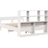 vidaXL Knjižna postelja brez vzmetnice bela 160x200 cm trdna borovina | Shoptok.si
