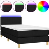  Krevet box spring s madracem LED crni 80 x 200 cm od tkanine | shoptok.hr