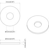  Prikladno za ravne podloške 2 pcs Crna ∅15 x 3 mm PVC kopolimer | Eponuda.com