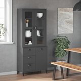  Visoka komoda VIKEN antracit siva 80x40x190 cm masivna borovina | shoptok.hr