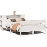vidaXL Krevet s regalom z knjige bez madraca bijeli 120x190cm borovina | shoptok.hr