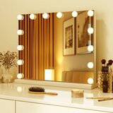 Namještaj Stolno ogledalo s 14 prigušenih LED lampi i 3 boje svjetlosti, dim. 50 x 12 x 43 cm | shoptok.hr