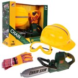  Dječji veliki set - motornih pila, rukavice, naočale i kaciga - zeleno/žuta | shoptok.hr
