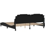  Okvir kreveta s LED svjetlima crni 200 x 200 cm od umjetne kože | shoptok.hr