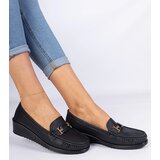Gemre Black women's wedge moccasins made of eco-leather Kappi | Shoptok.si