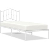  The Living Store Kovinski posteljni okvir z vzglavjem bel 90x190 cm - Posteljni Okvir, (21501155) | Shoptok.si