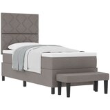vidaXL Postelja s škatlastim vzmetenjem z vzmetnico in klopjo Taupe 80x200 cm Tkanina, (22082984) Cene