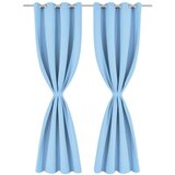  Zavjesa za Zamračivanje s Metalnim Prstenovima 2 kom 135x175 cm Tirkizna | shoptok.hr