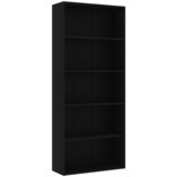 Maison Chic Knjižna omara - Knjižni regal 5-nadstropna črna 80x30x189 cm iverna plošča, (21725236) Cene