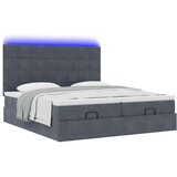 vidaXL Otomanski posteljni okvir z vzmetnicami siv 180x200cm žamet | Shoptok.si