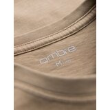 Ombre Cotton T-shirt with print on chest and back - dark beige | shoptok.hr
