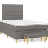 vidaXL Box spring postelja z vzmetnico temno siva 120x190 cm blago | Shoptok.si