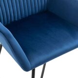 vidaXL Jedilni stoli 6 kosov moder žamet | Shoptok.si
