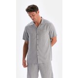 Dagi Gray Short Sleeve Pocket Detailed Woven Shirt cene