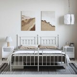  Metalni okvir kreveta uzglavlje i podnožje bijeli 183x213 cm | shoptok.hr