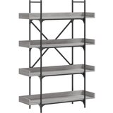 Furnova Knjižna omara 4-nadstropna siva sonoma 100x33x145,5 cm inž. les, (21932074) | Shoptok.si