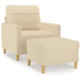 vidaXL Fotelj s stolčkom za noge krem 60 cm blago | Shoptok.si