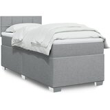 vidaXL Box spring postelja z vzmetnico svetlo siv 100x200 cm blago Cene